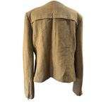 Ann Taylor Brown collarless full zip textured Blazer Jacket Size 14 Photo 3