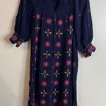 Monsoon  Embroidered tunic dress in lenzing ecovero blue, size small Photo 4
