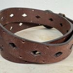 Dockers VTG Women’s Belt  Brown Leather Cutouts Boho Brass Color Hardware XL Photo 2
