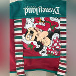 Disneyland Santa Mickey Minnie Mouse Christmas Red Canvas Tote Holiday Bag. Photo 3