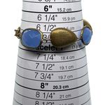 Ralph Lauren  Bracelet Matte Gold Tone Glass Faceted Blue Stones 6 3/4" Photo 4