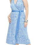 Diane Von Furstenberg NWT  x Target Blue Sea Twig Knit Sleeveless Wrap Dress M Photo 0