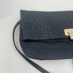 Elliott Lucca Black Leather Crossbody Bag Pebbled Woven‎ Convertible Photo 1