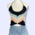 Free People  Crochet Chevron Swim Up Tank Top In Summer Breeze Photo 1