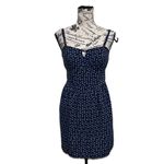 AUW Daisy Floral Milkmaid Mini Dress Blue Coquette Cottagecore Preppy Coastal L Photo 1