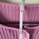 Anthropologie  Pink Ribbed Crop Top Long Sleeve Snap Front Snaps Stretch cropped Photo 5