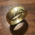Vintage 90s single gold Crome stripe bangle Photo 4