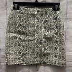 Free People Modern Femme Skirt in Cream & Blue Cotton Mini Denim Size 2 NEW Photo 1