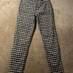 American Eagle  Pants Womens 4 XLong Plaid Black Tan High Rise Straight Leg Grung Photo 0