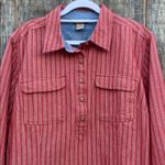 Duluth Trading Co Red Button Down Shirt with Collared Design Size XL Photo 1
