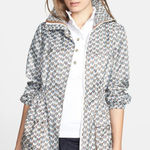 Tory Burch  Casey Anorak Jacket Windbreaker White Blue Floral Paisley Size 8 Photo 0