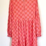 BP NWT by Nordstrom Coral Pink Ian Bias Plaid Flowy Ruffle Cuff Dress - XL Photo 6
