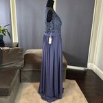 Women’s Blue Full Length Sleeveless Chiffon Bridesmaid Dress Zip Up Size 16 NEW Photo 3
