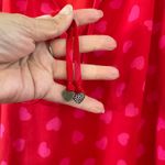 Kate Spade Red Sleeveless Top Heart Print Ruffle Trim Blouse Photo 4