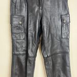 Flying Bikes Oakwood Leather Cargo Pants Womens 10 Black Motorcycle Biker Photo 3