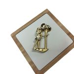 AJC Lady Woman Golfer Golf Humor Lapel Pin Brooch gold toned brooch Photo 0