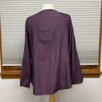 Dylan  by True Grit Purple and Pink Tie V-Neck Long Sleeve Top Size Medium Photo 3