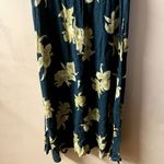 Vintage Caroline Wells Collection Dark Green & Beige Floral Maxi Dress Sz 8 EUC Photo 5