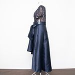 R&M Richards – Sequin & Satin Mother of the Bride Midi Gown Blue Size 16 Photo 5