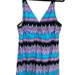 La Blanca  Womens 22 Blue Purple Geometric One Piece Swim Suit Dress Photo 0