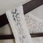Decree  L Floral Lace Stretch Long Tank Top in White Photo 5
