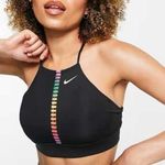 Nike Women’s Black Rainbow Ladder Sports Bra with Ifit logo Photo 0