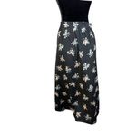 Paul Harris Design Vintage Button Front Floral Cottage Maxi Skirt Size Small Black Photo 1