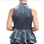 Torn By Ronny Kobo  Blue Velvet Sleeveless Peplum Top Size Small Photo 1