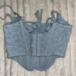 PacSun Baby Blue Floral Corset Top Photo 3