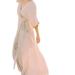 In Loom Neutral Beige Wrap Lined 3 Quarter Sleeve Flowy Maxi Dress Womens Small Photo 5