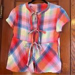 Colorful Plaid Gauze Tie Photo 0