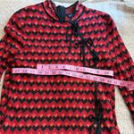 ZARA  Red and Black Chevron Long Sleeve Dress Photo 4