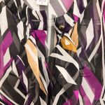 Diane Von Furstenberg  Silk Ruffle Geometric Abstract Blouse Womens‎ Size 2 Photo 4