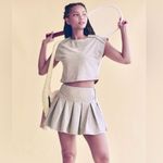 Free People NEW SET!  Movement HOME BASE Cap-Sleeve Top Skirt Set GRAY Size SMALL Photo 13