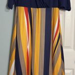 Brand Unknown Maxi Dress, Blue Wrap Top, Striped Skirt, XL Photo 0