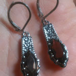 Brazilian Smokey Quartz Stainless Steel Lever Back Earrings Photo 0