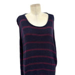 Free People  Shipping News Tunic‎ Sweater Navy Blue Stripe Size Small Photo 3