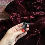 Forever 21 MAROON CRUSHED VELVET CROP HOODIE Photo 2