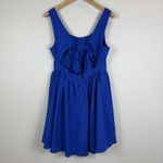 Lele Pierce Mini Dress Large Blue Scoop Neck Open Back Bow Summer Party‎ NWT Photo 3