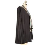 Nordstrom  Black Long Sleeve Tunic Top with Printed Scarf Size Large, NWT Photo 3