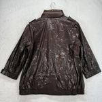 Chico's Brown Shiny Jacket 3/4 Sleeve Lightweight Coat Size 2 US L Photo 6
