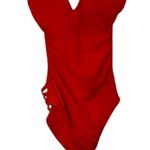 Shade & Shore  Lively Red Low Coverage Strappy One Piece Swimsuit Small 4-6 New Photo 2