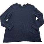 J. Jill Sweater Womens Small Petite Navy Blue Crewneck Pullover Knit Side‎ Slit Size undefined Photo 0