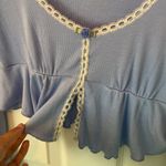 Urban Outfitters Out From Under  Blue Long Sleeve Crop Top BabyDoll Scoop Neck Photo 8