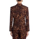 AQUA  Leopard Print Peak Lapel Blazer Jacket Women's Size S Gold Button Photo 1