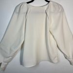 Sézane  White Long Sleeve Blouse with Covered Buttons size 34 Photo 6