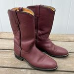 Vintage 80s Acme Boots Burgundy Roper Pull On Cowgirl Boots 7 1/2M Red Size 7.5 Photo 0