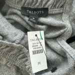 Talbots NWT Silver Sparkle Gray Feminine Sweater Black Velvet Bow detail M Photo 3