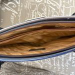 Kate Spade Blue/Yellow/Tan Striped Purse with Black Shoulder Strap Photo 3