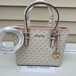 Michael Kors JST Extra-Small Top-Zip Tote Bag -Powder Blush Multi Photo 7